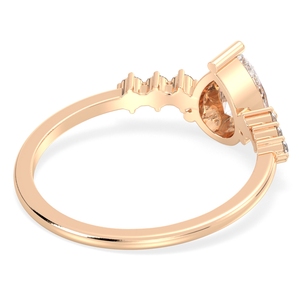 REYES Luxury Fine Jewelry 14K 18K 22K Rose Gold Pear Cut 0.79 Carat Moissanite Engagement Wedding Gift <b>Rings</b> For Women - Product Image 4