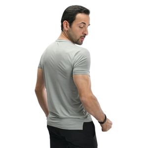 Camiseta de Algodón Gris para Hombre, Manga Corta, Corte Ajustado, Cuello Redondo, Informal, con Logotipo Personalizado, Fabricante OEM, Ropa Deportiva - Product Image 6