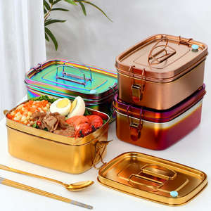 Boîte à lunch en acier inoxydable, hermétique, pour le stockage des aliments, cuisine, voyage, préparation des repas, bento, tiffin, cadeau, réutilisable, premium, durable. - Product Image 5