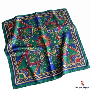 Custom Luxury <b>Silk</b> <b>Scarf</b> Womens Printed <b>Square</b> Headscarf Lightweight OEM ODM Textile Manufacturer Sardinia Custom Fabric Product - Product Image 4
