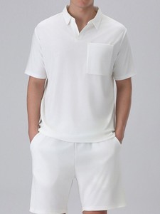 ชุดเซ็ตเสื้อผ้าผู้ชายแบบกำหนดเอง พร้อมโลโก้สั่งทำ ชุดสองชิ้นเข้าชุดสำหรับฤดูร้อน ชุดเซ็ตเสื้อผ้าผู้ชายสองชิ้นแบบสบายๆ - Product Image 4