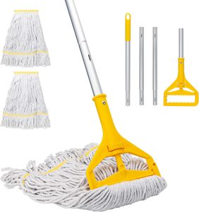 Recambio de cabezal de fregona de algodón reutilizable de alta resistencia para venta al por mayor de fábrica, mini fregona autoescurrible duradera para uso comercial e industrial en suelos húmedos. - Product Image 3