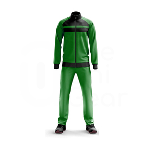 Survêtement vert pour homme, veste de sport à fermeture éclair intégrale avec poches latérales et pantalon de jogging, polyester respirant, vêtements d'automne - Product Image 4