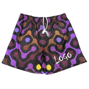 Shorts d'été unisexe pour hommes, en polyester par sublimation, personnalisables, double couche, imprimés sur toute la surface, en maille, shorts de bain vierges, vente en gros - Product Image 4