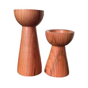 Solid <b>Wood</b> Candle Holders Rustic Pillar Candle Stands for Dining Table Centerpiece, Farmhouse <b>Mantel</b> Decor & Wedding Display - Product Image 5