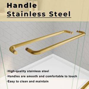 Porta Doccia in Vetro Temperato Trasparente Spesso Certificato 44-48 Pollici L X 72 Pollici Porta Doccia Scorrevole Semi-Frameless Regolabile H - Product Image 2