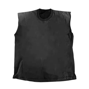Conjunto de Camiseta sin Mangas y Pantalones Cortos para Hombre, Estilo Hip Hop Urbano, Personalizado, Oversize, Vintage, Lavado Ácido, para Verano - Product Image 5