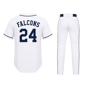 Falcons <b>Baseball</b> Jersey Men's White Short Sleeve 24 Moisture Wicking Polyester Team Apparel All Seasons Regular Fit - Product Image 4