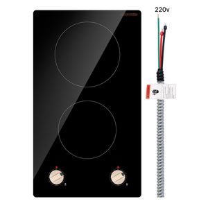 Piano Cottura a Induzione Elettrico da Incasso 3500W con 2 Bruciatori, Controllo a Manopola e 12 Impostazioni di Temperatura - Product Image 1