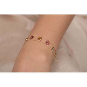 สร้อยข้อมือทองคำขาว 18K ประดับเพชรและทัวร์มาลีน - โรแมนติก ได้รับการรับรองจาก IGI - Product Image 3