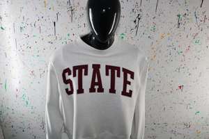 Sudadera de cuello alto STATE WHITE 100% marrón con bordado de apliques, sudadera de cuello ancho con hilos finos - Product Image 3