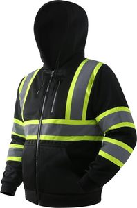 High Quality Hi Vis Reflective Hoodie Safety Workwear with Reflective Tape for Construction <b>Workers</b> Safety Reflective <b>Jacket</b> - Product Image 4