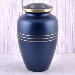 Urna funeraria de latón dorada y negra a rayas para cenizas humanas, con superficie pulida, para memoriales funerarios y entierros. - Product Image 6