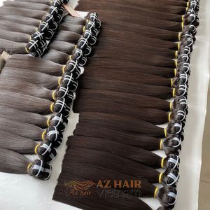 女性用カラーシルキー骨ストレートキューティクルアラインヘアエクステンション長さ12 14インチブラック - Product Image 1