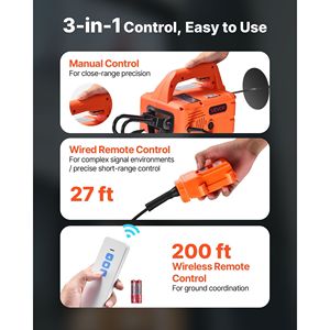 Polipasto Eléctrico Portátil de 1500W con Capacidad de 1100 Libras, Altura de Elevación de 25 pies, Velocidad de 16.4 pies/min, Control Remoto Manual con Cable e Inalámbrico - Product Image 4