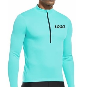 เสื้อจักรยานซิปแบบกำหนดเองสำหรับผู้ชายไซส์ใหญ่ แขนยาว พร้อมชื่อทีม OEM เสื้อผ้าสำหรับปั่นจักรยานสำหรับผู้ชาย - Product Image 1