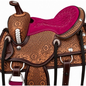Selle de cheval western haut de gamme en cuir véritable pour l'équitation, avec étriers et options de marquage personnalisé – Vente en gros - Product Image 5
