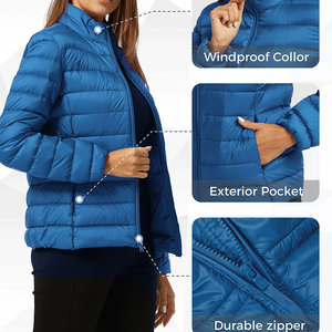 Women's Winter Warm Bubble <b>Puffer</b> <b>Jacket</b> Breathable Light Zipper Closure Printed Pattern <b>Crop</b> Style Women's Winter <b>Puffer</b> <b>Jacket</b> - Product Image 5