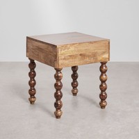 Table de chevet rectangulaire Vandana Nova Neo 45x50 cm en bois de manguier