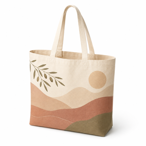 Cotton <b>Canvas</b> Beach Tote <b>Bag</b> with <b>Drawstring</b> Handle Reusable Shopping <b>Bag</b> for Grocery Travel & Daily Use - Product Image 2