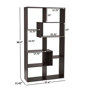 Librería Moderna de 8 Cubos con Acabado Espresso para Sala de Estar - Product Image 4