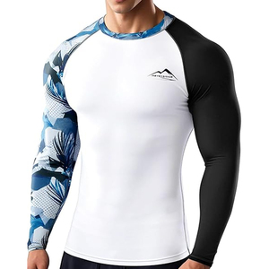 High Quality Men Long Sleeve Rash Guard <b>Compression</b> <b>Shirt</b> Graphic Print UV Protection Quick Dry Wholesale - Product Image 5