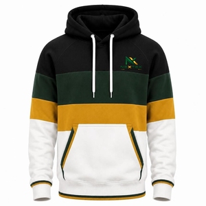 Sweat à capuche d'hiver personnalisé à blocs de couleur unisexe streetwear décontracté en polaire oversize avec strass OEM Marque privée - Product Image 2