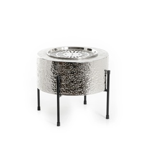 Luxury Metal Silver Finished Bakhoor Burner Arabic Oud Burner <b>Aroma</b> <b>Diffuser</b> for Ramadan Celebration Metal bakhoor burner - Product Image 6