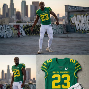 Uniforme de Fútbol Americano Premium Verde y Amarillo, Pantalones Acolchados, Ropa Deportiva de Equipo, Uniforme de Fútbol MALUZA Industries - Product Image 6