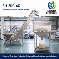 Machine de pesage et d'emballage granulaire pour sacs en papier chimique avec deux trémies de pesage pour paquets de 500 à 6000 g SH-2DC-6K