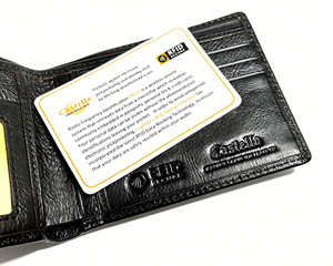 [Big Promotion] Top Quality Handmade Castello Genuine Vegetable Tanned Leather RFID <b>Men</b> Bi-fold ID Card <b>Wallet</b> <b>Black</b> - Product Image 5