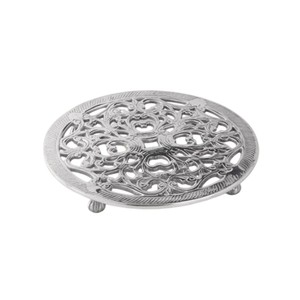 Wholesale Round Aluminium Metal <b>Trivet</b> With Nickel Finish Decorative Kitchen Hot Pot Stand Tabletop Protector At Factory Price - Product Image 2