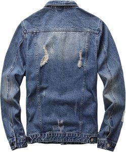 OEM Men's Casual Outwear Denim Slim Jacket for Winter Breathable Streetwear <b>Button</b>-Up Coat with Stand Collar - Product Image 2