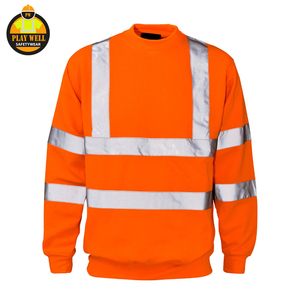 Sudaderas Reflectantes de Alta Visibilidad con Diseño Personalizado, Fabricadas por OEM, para Hombre, Sudaderas Protectoras de Algodón, Ropa de Seguridad al por Mayor - Product Image 4