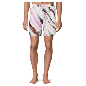 Shorts pour hommes à imprimé tie-dye, taille mi-haute, taille élastique, style décontracté, motif rayé, maillot de bain - Product Image 2