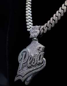 Colgante de Moissanita de Plata 925 de Alta Calidad Personalizado, Joyería Hip Hop, Collar con Incrustaciones de Diamantes, Colgante de Moda Chapado en Oro GRA - Product Image 6