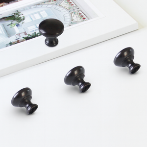 Producto de Moda: Perilla Redonda de Aleación de Zinc para Muebles, Acabado Negro Mate, Materiales Minimalistas para Cocina, Baño, Cajones y Armarios - Product Image 2