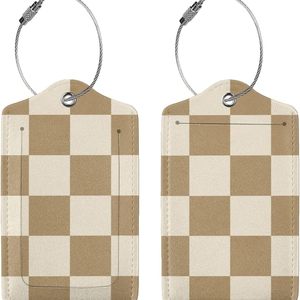 Étiquette de bagage en cuir PU imperméable avec motif mignon, étiquette d'identification pour valise de voyage avec boucle métallique et câble de suspension - Product Image 2