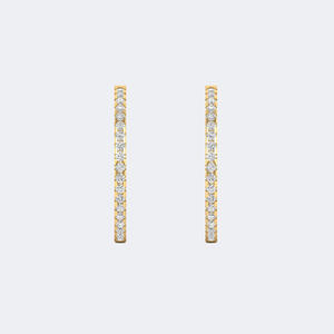 Pendientes de Aro Grandes con Incrustaciones de Diamantes Redondos de 4.40CTW - Product Image 1