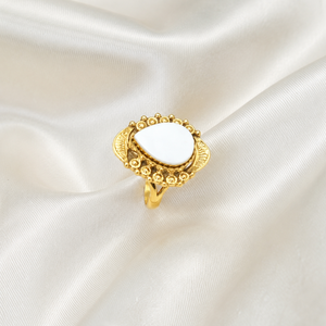 Vintage Boho Pear MOP Gemstone <b>Ring</b> 925 Sterling Silver Rose Gold Yellow Gold Plated Handmade <b>Statement</b> Jewelry Women Unisex - Product Image 4