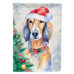 Multicolor Saluki Christmas Large Porch Decorative Yard Banner Artwork Wall Hanging Polyester House <b>Flag</b> Sleeve <b>Pole</b> <b>for</b> - Product Image 1