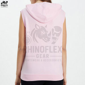 En gros Débardeurs à capuche de sport pour femmes, sans manches, en coton, pour l'été et l'entraînement, vêtements de sport - Product Image 3