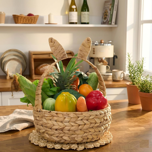 Woven Set of 3 Water Hyacinth Storage <b>Baskets</b> Kitchen Storage <b>Baskets</b> <b>Bunny</b> Shaped for <b>Easter</b> from Vietnam B2B - Product Image 4