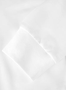 Sudadera Corta con Capucha para Mujer, Color Blanco Sólido, Manga Larga, Tejido de Algodón, Estilo Casual para Otoño - Product Image 3