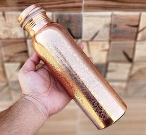 Copper Metal Eco-Friendly BPA Free Reusable Drinking Water Bottle for Home Travel Office with Classic Design - Product Image 3