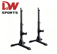 Support de Squat Réglable DW SPORTS, Rack à Haltères Autoportant pour la Musculation à Domicile, Charge Maximale 125 kg