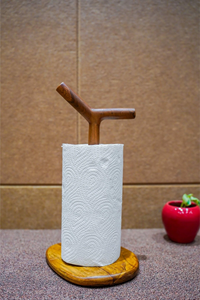 Wood Kitchen Paper <b>Towel</b> Holder <b>Stand</b> Free Standing Detachable Modern Storage Rack Tissue Toilet Roll Holder use - Product Image 6
