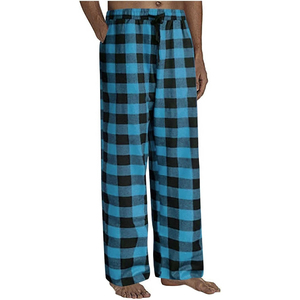 Men's Casual <b>Plaid</b> Sport Pajama <b>Pants</b> Multi-Color Breathable Flannel 100% Cotton Plus Size Loose-fitting Gradient Color 220g - Product Image 6