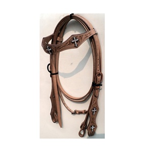 Headstall en cuir occidental personnalisé le plus vendu avec outillage à la main et rênes gravées pour fabricant de chevaux - Product Image 1