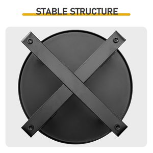 Tavolino Rotondo in Metallo Nero Resistente alle Intemperie per Interni ed Esterni, per Caffè e Bistrot - Product Image 5